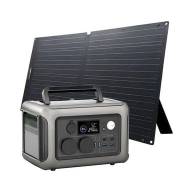 ALLPOWERS Generador Solar 600W – Kit R600 + SE100 100W – Estación Solar 600W/299Wh, LiFePO4, UPS, Entrada Solar 220W, Portátil