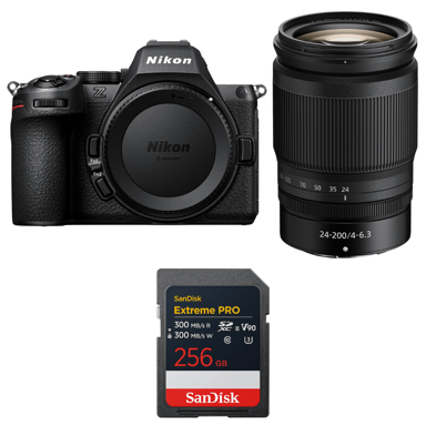 Appareil photo hybride Nikon Z5 II + 24-200mm f/4-6.3 VR + 1 SanDisk 256GB Extreme PRO UHS-II + Ebook ''20 astuces pour des images qui claquent''