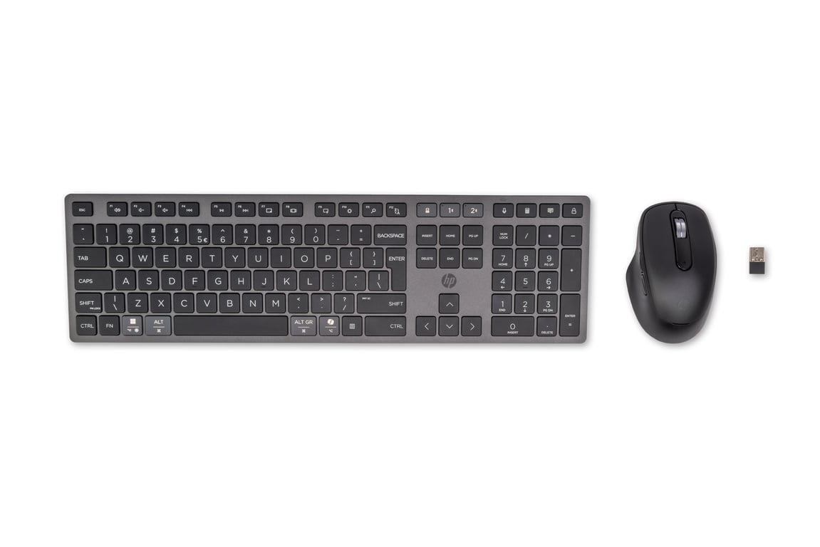 HP 720 Device Rechargeable Wireless Keyboard and Mouse Combo clavier incluse Maison USB + Bluetooth QWERTY Anglais Neuf
