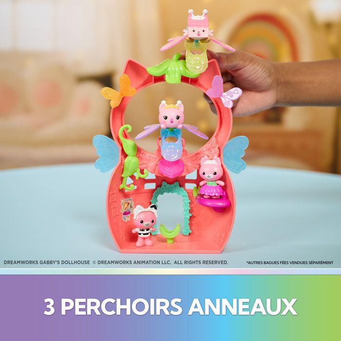 Playset Gabby's Dollhouse Fairy Magic Fairylandia Spin Master avec anneau exclusif Fée Minette Multicolore - Neuf