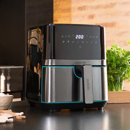 Cecotec Cecofry Full InoxBlack 5500 Pro Unique 5,5 L Autonome 1700 W Friteuse d'air chaud Noir, Acier satin - Neuf
