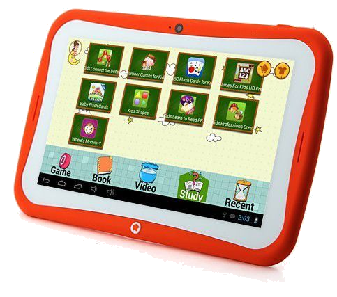 Tablette Tactile Enfant Jouet Éducatif 7' Android Jelly Bean Yokid Orange 8 Go Plastique YONIS