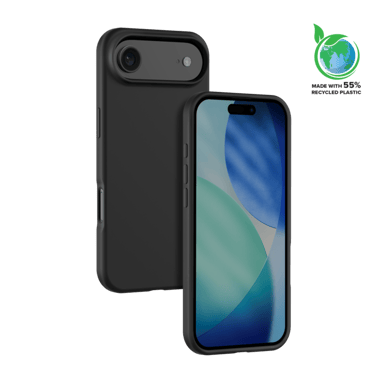 Custodia antiurto in morbido gel di silicone con il 55% di plastica riciclata per Apple iPhone 17 Air, Nero Satinato