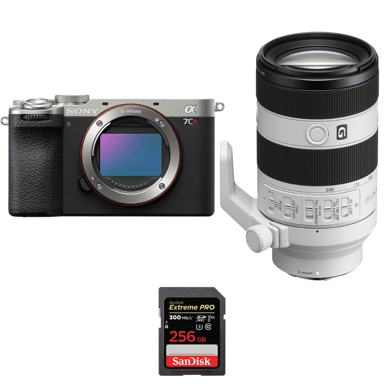 Appareil photo hybride Sony A7CR Silver + FE 70-200mm f/4 Macro G OSS II + 1 SanDisk 256GB Extreme PRO UHS-II + Ebook ''20 astuces pour des images qui claquent''