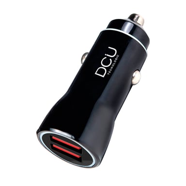 Chargeur de voiture DCU Tecnologic - 2xUSB 4,8A - Charge rapide en déplacement - Compact et durable - Efficace et puissant - Couleur noire
