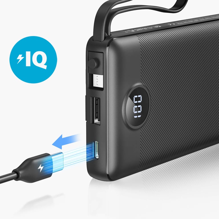 Batterie Externe 10000mAh Câbles Apple Lightning USB C et Micro USB Neuf - vue 2
