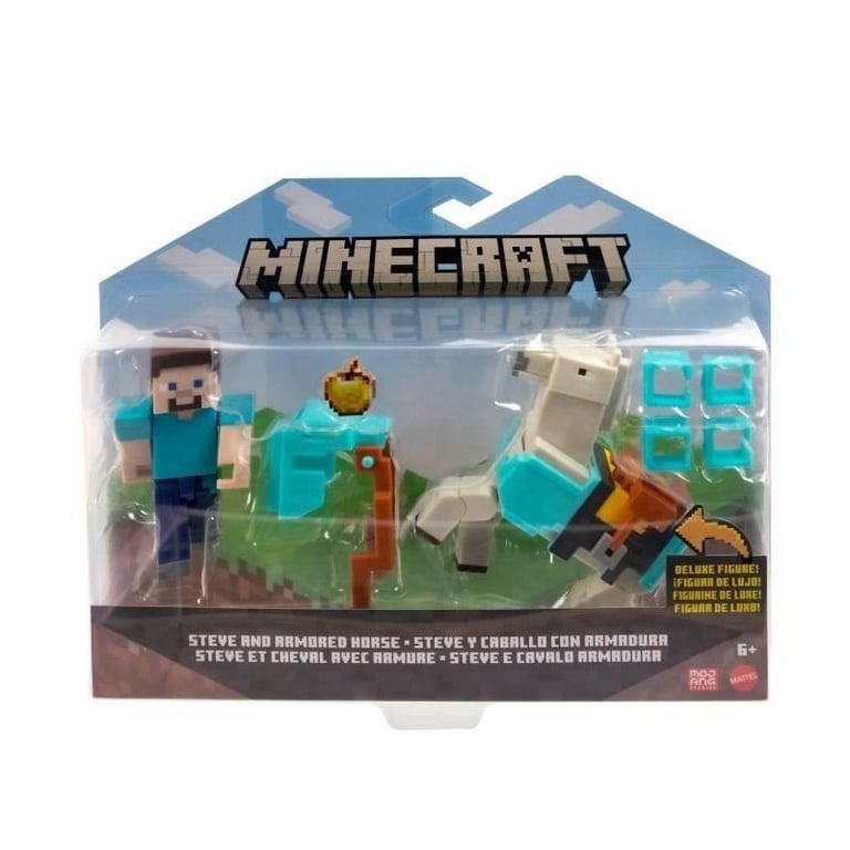 Minecraft Steve Et Son Cheval En Diamant Figurines DAction Neuf - vue 10