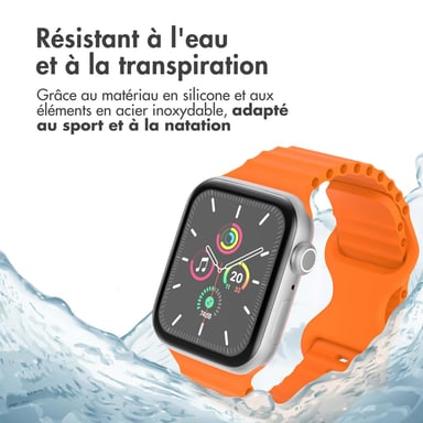 imoshion Bracelet Athletic en silicone pour Apple Watch Series 1 t/m 9 / SE (38/40/41 mm) | Series 10 / 11 (42 mm) - Orange