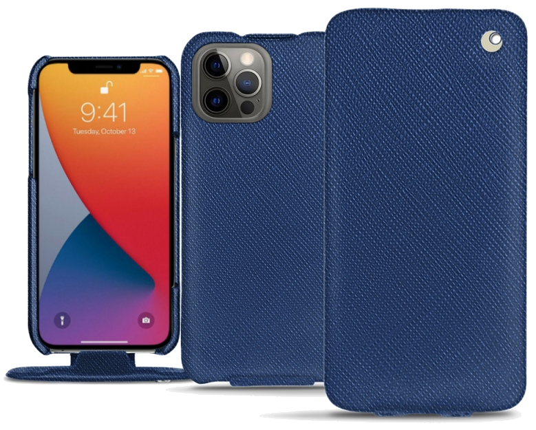 Housse cuir Apple iPhone 13 Pro Max - Rabat verticalBleu