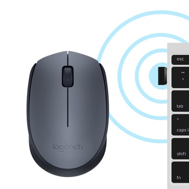 Logitech M170 Gris-K Ratón inalámbrico RF Ambidiestro Óptico 1000 DPI