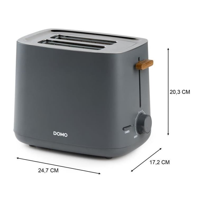 Grille-Pain DOMO DO965T – 1000 W, 2 Fentes, 6 Niveaux de Brunissage - vue 9