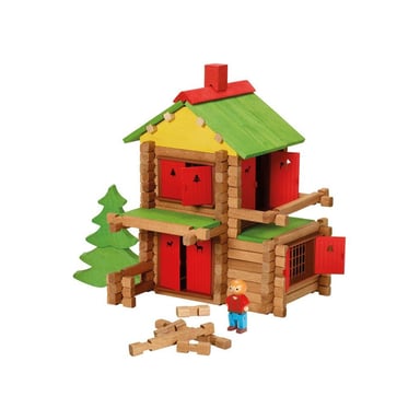 Jeu de construction en bois JEUJURA Chalet 165 pièces dès 5 ans Bois naturel et teinté - Neuf