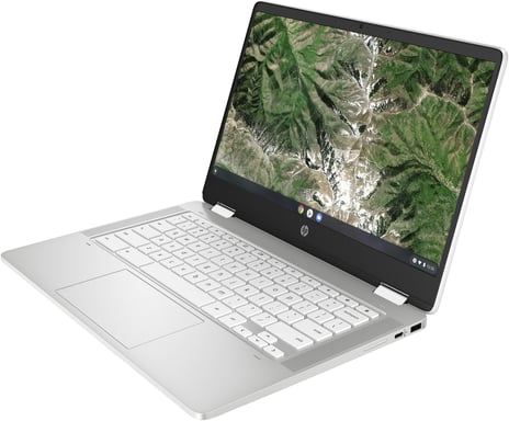 HP Chromebook x360 14a-ca0057nf N5030 35,6 cm (14'') Écran tactile Full HD Intel® Pentium® Silver 8 Go LPDDR4-SDRAM 64 Go eMMC Wi-Fi 5 (802.11ac) ChromeOS Blanc