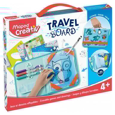 Pizarra de viaje transparente - Kit de dibujo y juegos de animales borrables