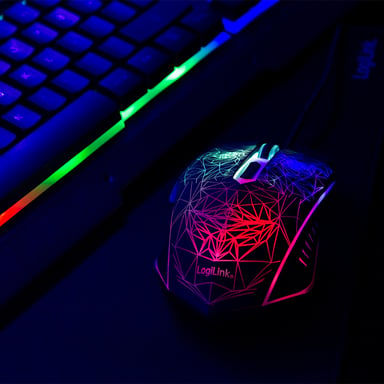 LogiLink ID0185 clavier Souris incluse Gaming USB QWERTY Anglais Noir