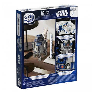 Maqueta R2-D2 Star Wars 4D - Réplica Ultra Realista para Construir, 201 Piezas, 28 cm