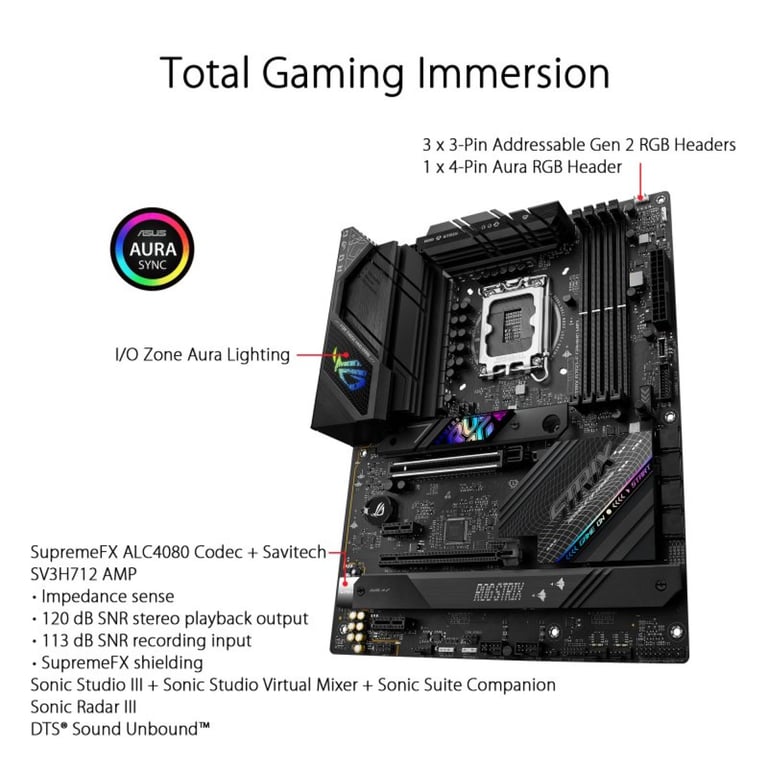 ASUS ROG STRIX B760 F GAMING WIFI - vue 3