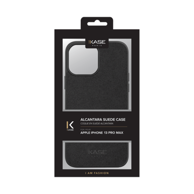 Cover in pelle scamosciata Alcantara per Apple iPhone 13 Pro Max, nero notte