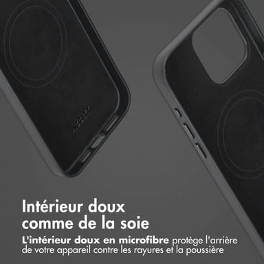 Accezz Étui de télephone portefeuille en cuir 2-en-1 avec MagSafe pour Apple iPhone 15 Pro Max - Onyx Black