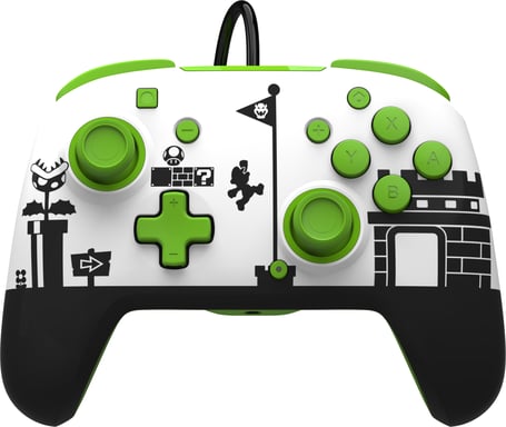 Manette de jeu Super Mario Retro REMATCH Noir, Vert, Blanc