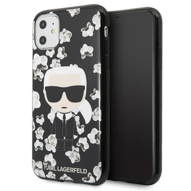 Funda Karl Lagerfeld para iPhone 11 negra Flower Iconic Karl