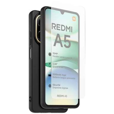 Made For Xiaomi Pack coque TPU et verre trempe pour Redmi A5 Noir