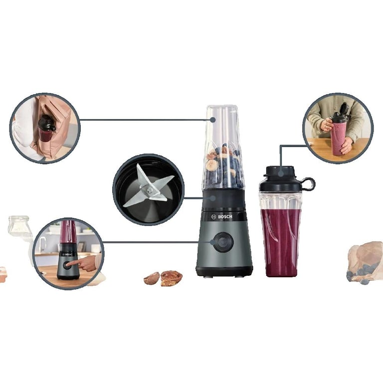 Blender Bosch MMB2111S – 0.6 L, 450 W, Acier inoxydable - vue 4