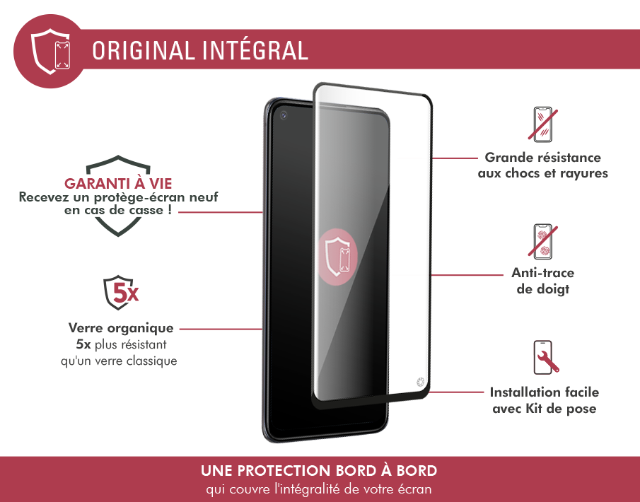 Protège écran Xiaomi Redmi Note 9T 2.5D Original Garanti à vie Force Glass