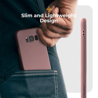 Moozy Minimalist Series Coque en silicone pour Samsung S8, Rose Beige – Finition mate fine et souple en TPU