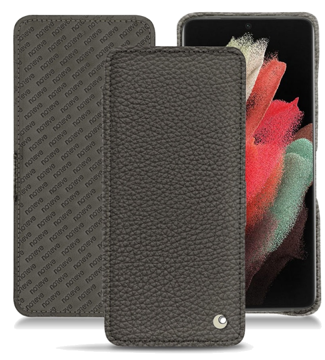 Housse cuir Samsung Galaxy S21 Ultra - Rabat horizontalGris