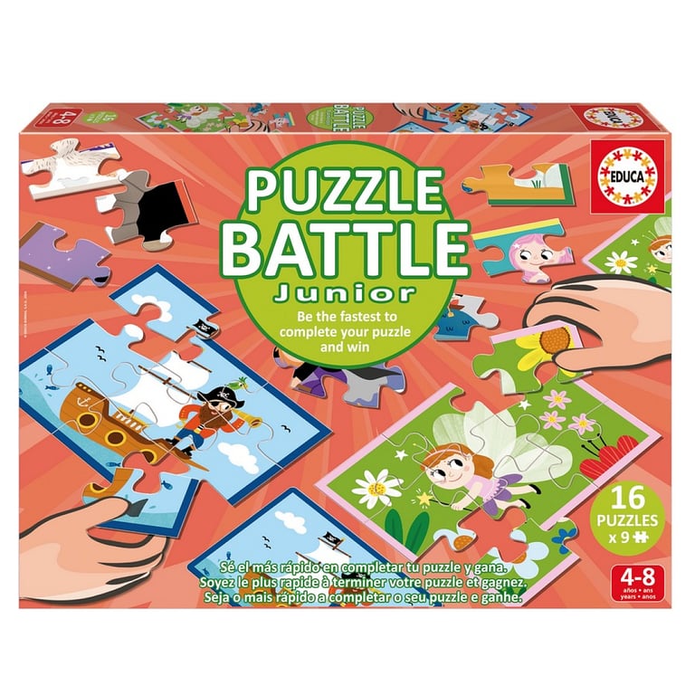 Puzzle EDUCA Battle Jr Animals 16 puzzles 9 pièces par puzzle Pour enfants à partir de
