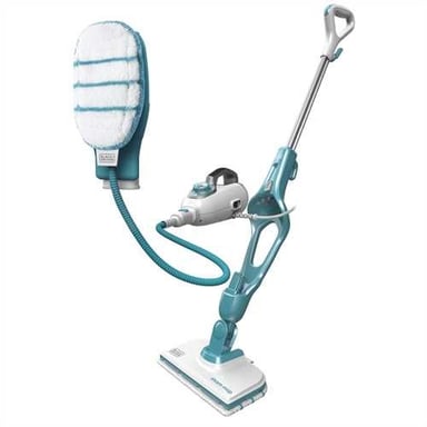Black & Decker 9IN1 Steam-mop Fregona a vapor 0,5 L 1300 W Turquesa, Blanco