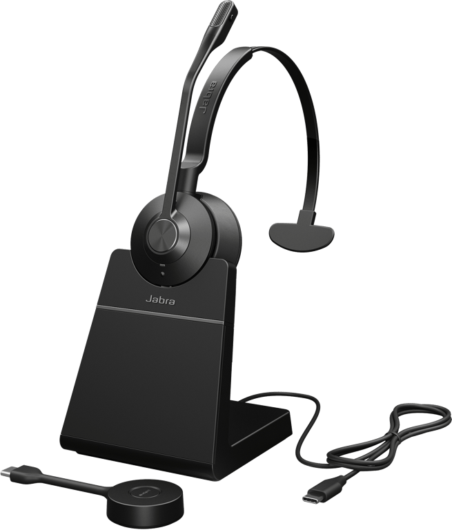 Jabra Engage 55 Casque Sans fil Arceau Bureau/Centre d'appels Bluetooth Socle de chargement Noir