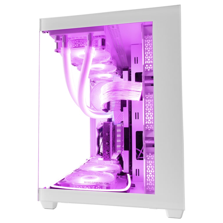 Mars Gaming MCV4 Tour Gaming Custom E ATX Fenêtre Verre Trempé Avant et Latérale Sans Cadre Structure Modulaire à - vue 7