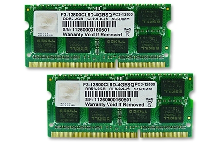 G.Skill 4GB DDR3-1600 SQ módulo de memoria 2 x 2 GB 204-pin SO-DIMM