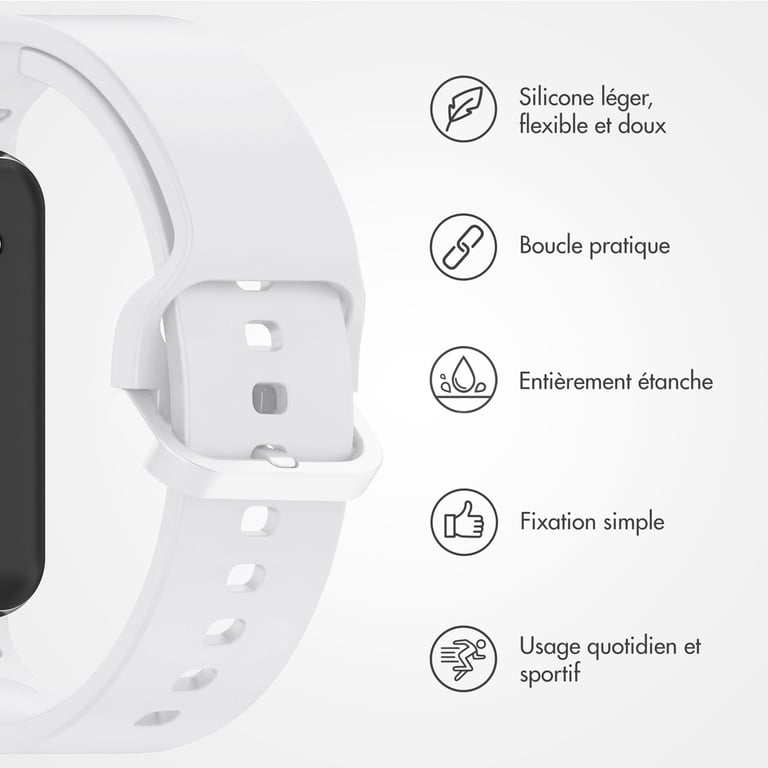 imoshion Bracelet silicone pour Samsung Galaxy Fit 3 - Blanc - Neuf
