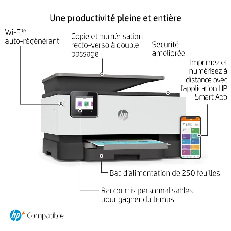 Imprimante jet d'encre HP OfficeJet Pro - vue 3