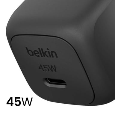Belkin Cargador de pared USB-C de 45W con suministro de energía compacto 3.1 y PPS Negro