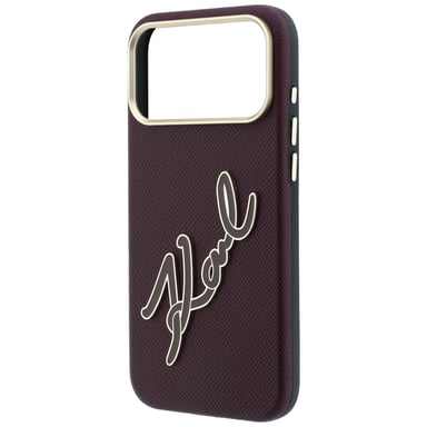 Étui Karl Lagerfeld Smooth Big Resin pour iPhone 18 Pro / 17 Pro, couleur bordeaux