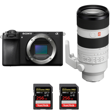Appareil photo hybride Sony A6700 + FE 70-200mm f/2.8 GM OSS II + 2 SanDisk 256GB Extreme PRO UHS-II + Ebook ''20 astuces pour des images qui claquent''
