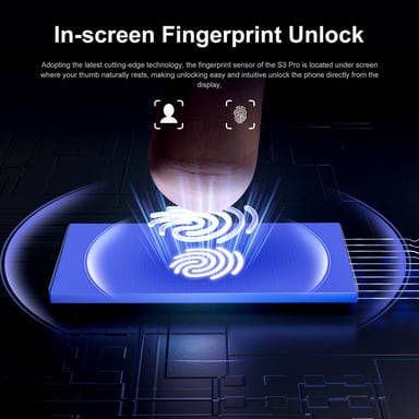 FOSSiBOT S3 Pro Smartphone 4G, Pantalla Curvada AMOLED de 6.67'', Pantalla Trasera de 1.09'', 6GB RAM 128GB ROM, Cámara AI de 64MP, Batería de 5000mAh, Helio G85, NFC, SIM Doble, Android 14, Desbloqueo Facial, Negro