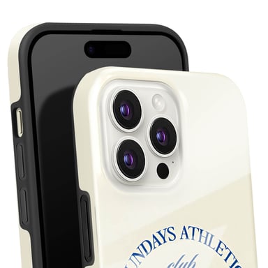 Coque pour iPhone 15 Pro Max Antichoc Raquette de tennis Élégant Blanc