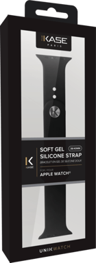 Bracelet en gel de silicone doux pour Apple Watch® Series 1/2/3/4 38/40mm, Noir de jais