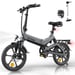 Bicicleta eléctrica HITWAY 16 - 250W/36V - Bicicleta eléctrica plegable de pedaleo asistido - Batería 7,8Ah - Para adolescentes y adultos,Gris