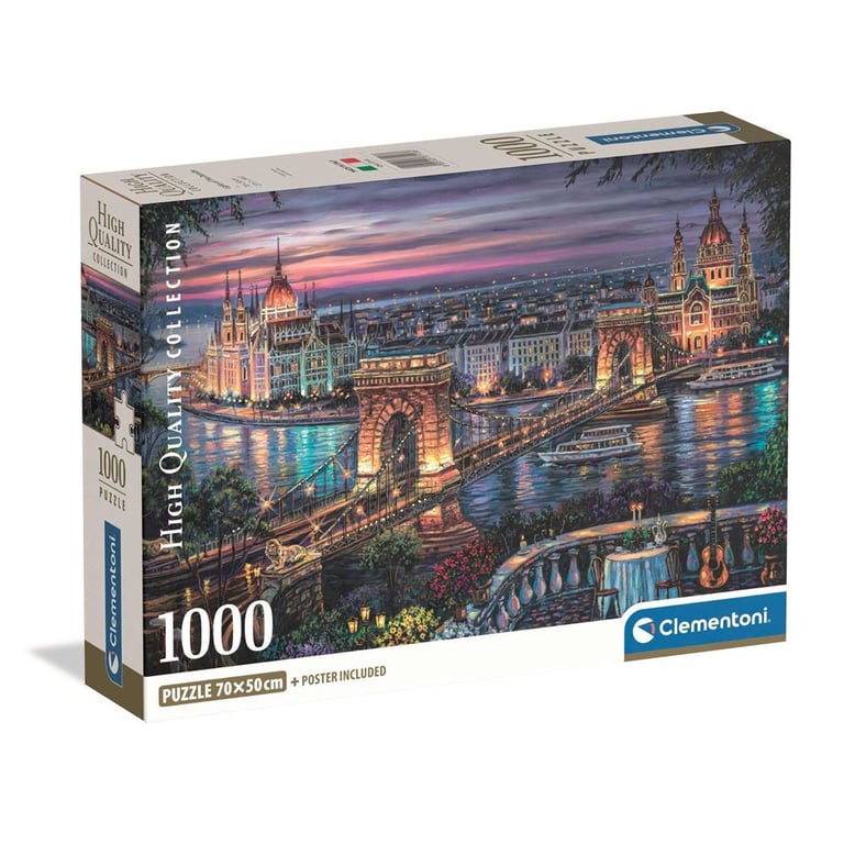 Puzzle 1000 pièces : Lumières du Danube Clementoni Puzzles - vue 2