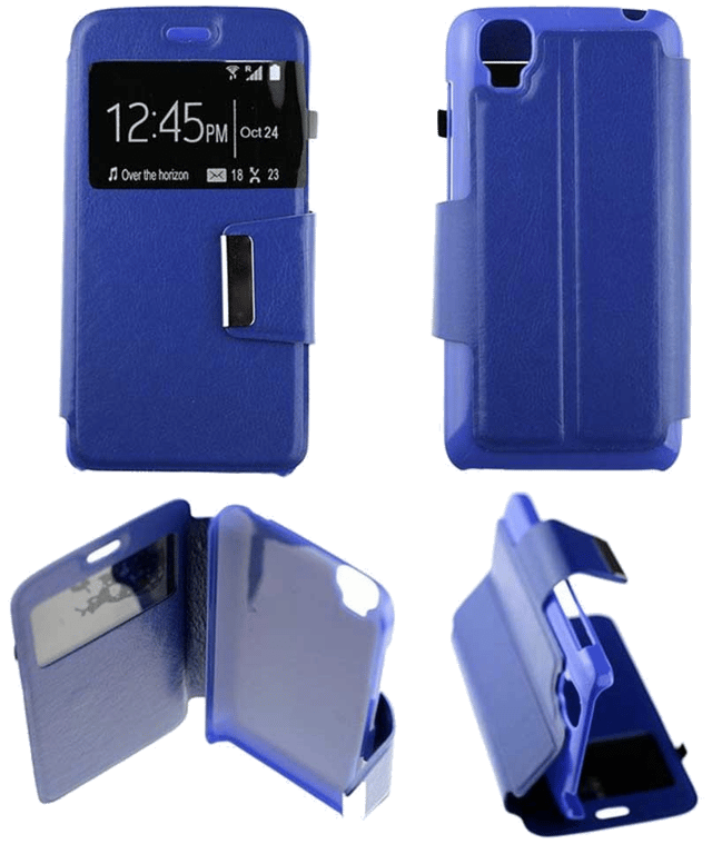 Etui Folio compatible Bleu Wiko Fizz