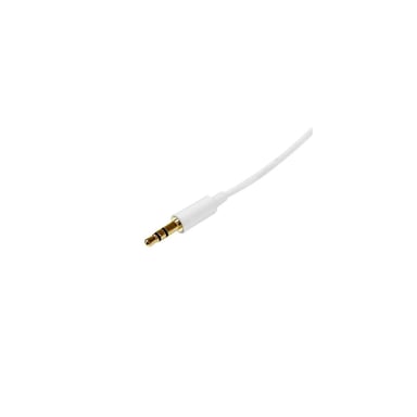 StarTech.com Cable de 2 metros Delgado de Audio Estéreo Mini Jack de 3,5mm - Blanco - Macho a Macho
