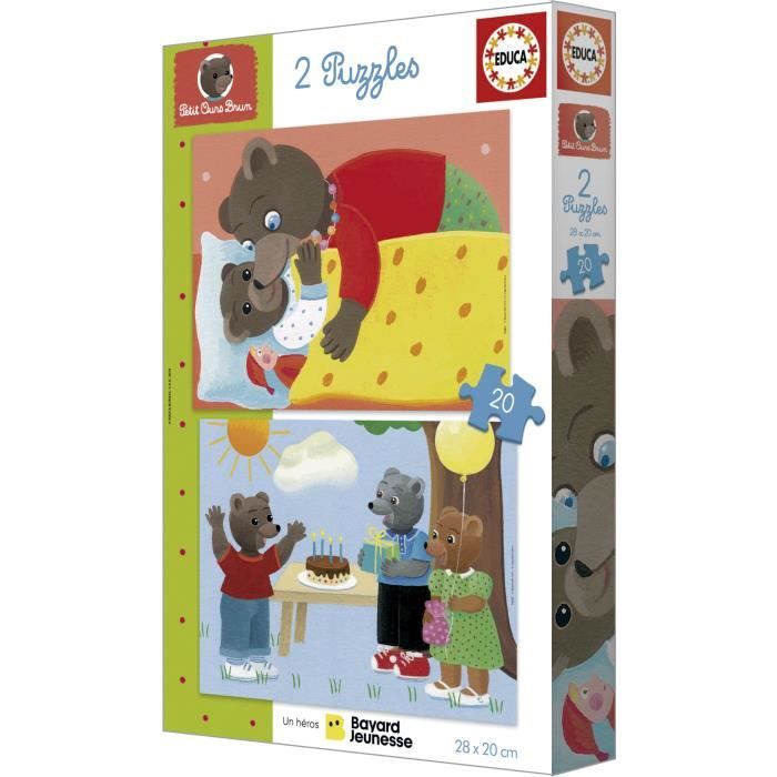 Puzzle Petit Ours Brun 2x20 pièces - Puzzles éducatifs pour enfants - Neuf