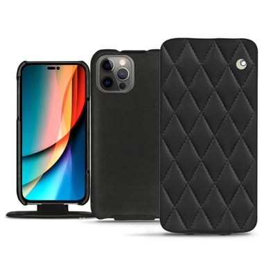 Housse cuir Apple iPhone 14 Pro -  - Noir - Cuir lisse couture