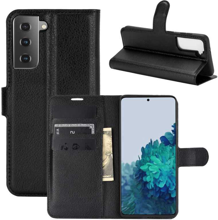 Portefeuille pour SAMSUNG Galaxy S21+ PLUS Simili-cuir Rabat Protection (NOIR)